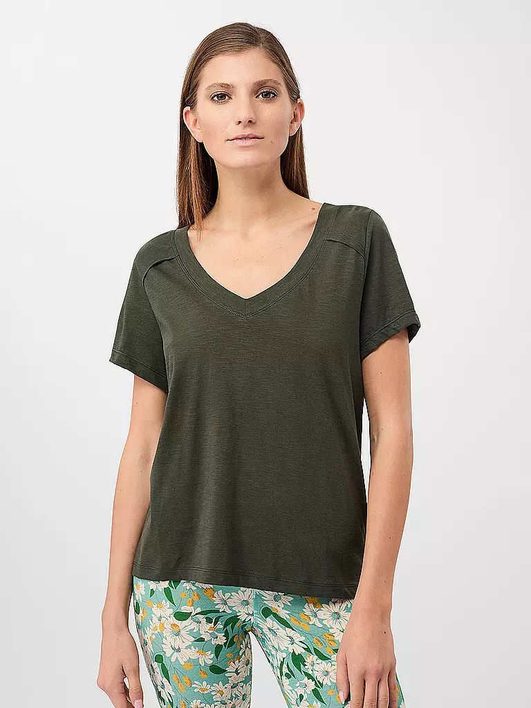 MANDALA | Damen Yogashirt The New V-Neck | Oliva