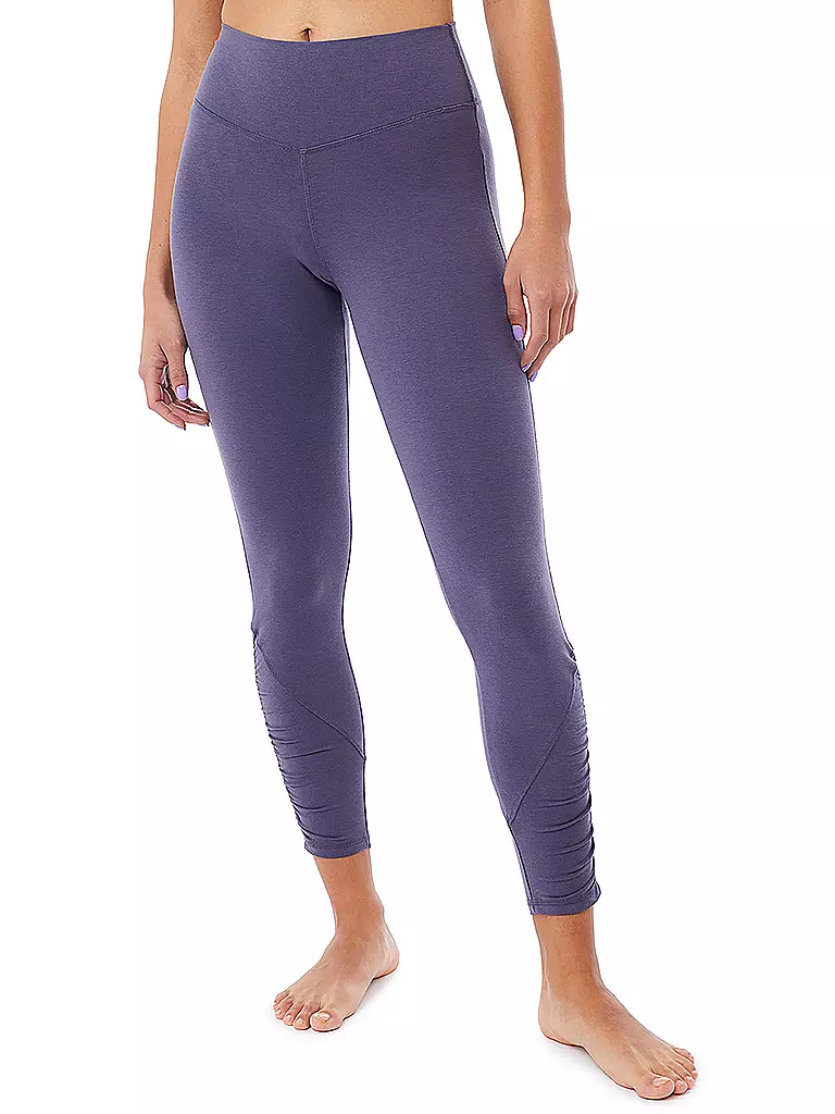 MANDALA | Damen Yogatight Cropped Ruffled | Lila