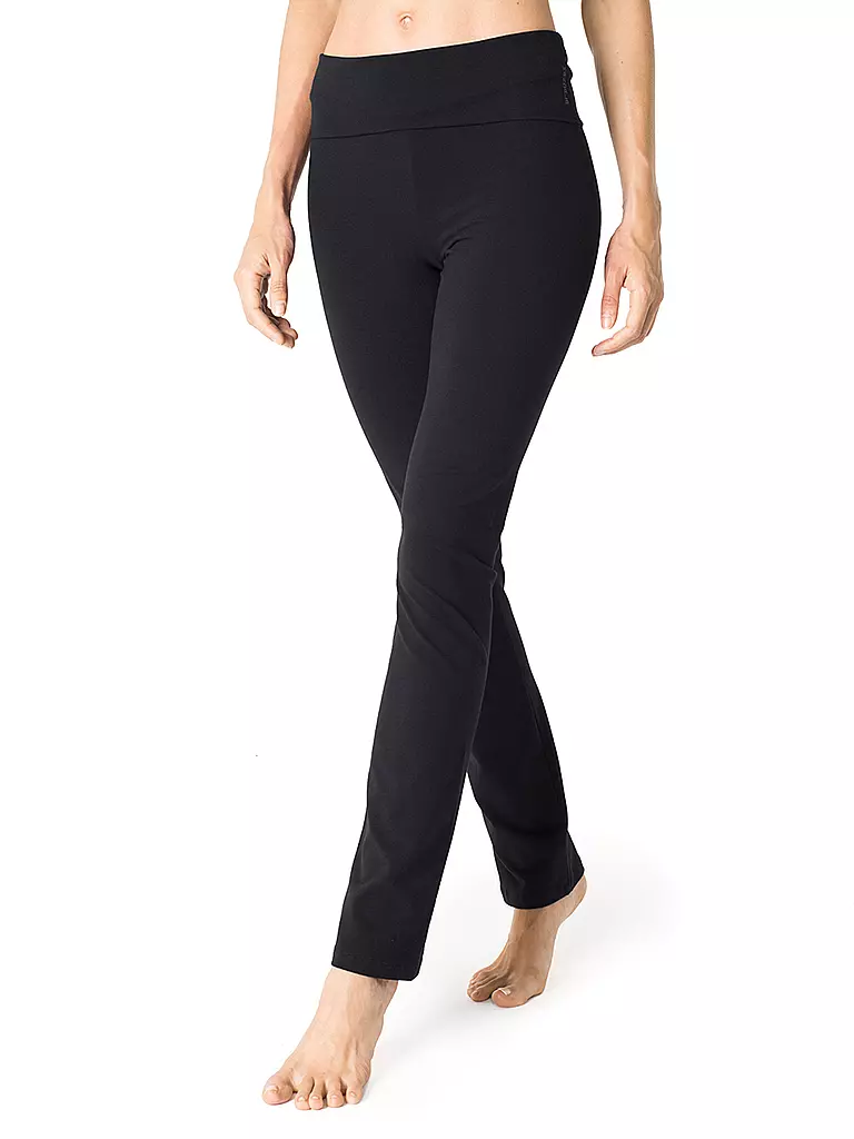MANDALA | Pantalones de Yoga Clásicos Rolldown para Mujer | Negro