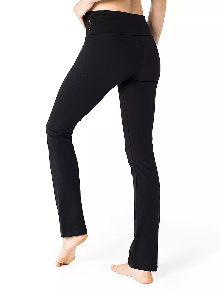 MANDALA | Pantalones de Yoga Clásicos Rolldown para Mujer | Negro