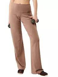 MANDALA | Pantalones de yoga de pierna ancha para mujer | Marrón claro