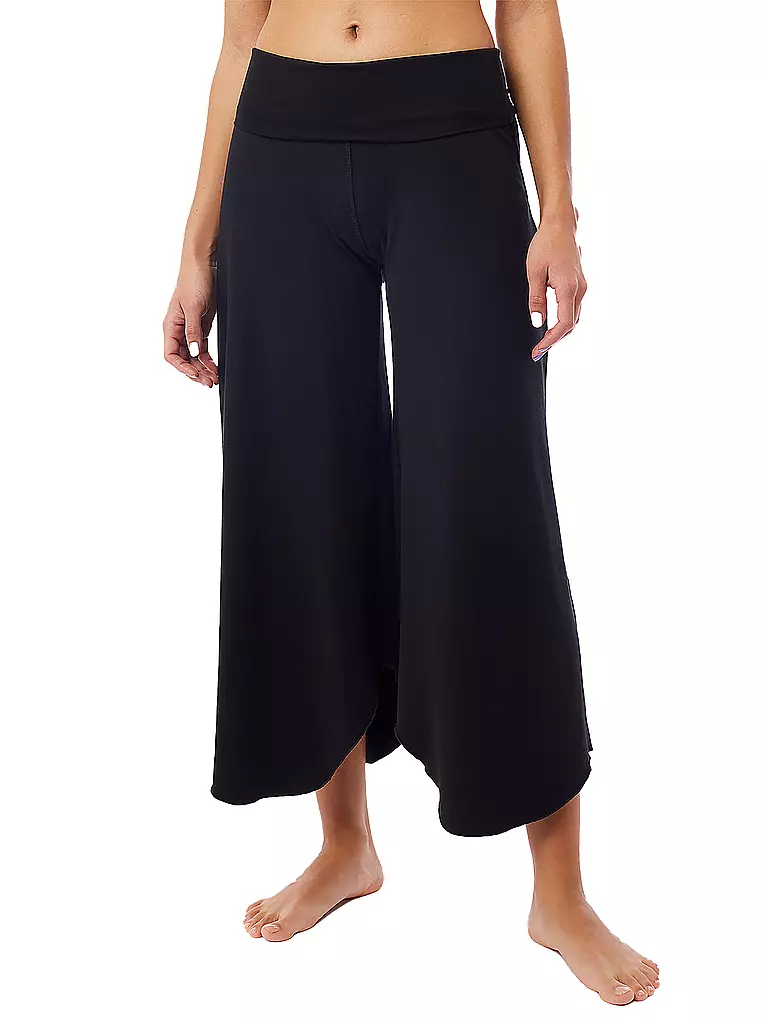 MANDALA | Pantalones de yoga para mujer Roll Over Tulipán | Negro