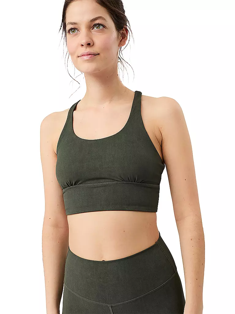 MANDALA | Sujetador deportivo para mujer Mono Printed Medium Support | Verde oscuro