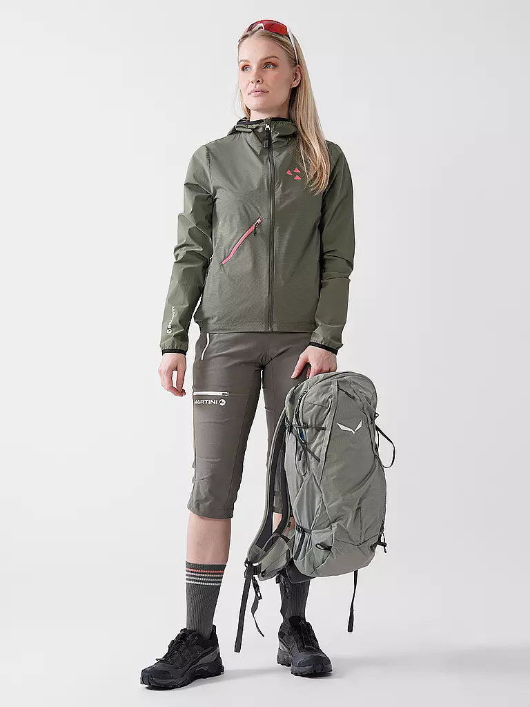 MARTINI | Chaqueta híbrida softshell Trektech con capucha para mujer | Oliva