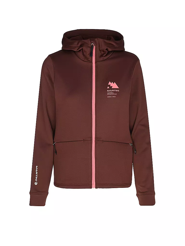 MARTINI | Chaqueta polar con capucha Sunrise para mujer | Rojo oscuro