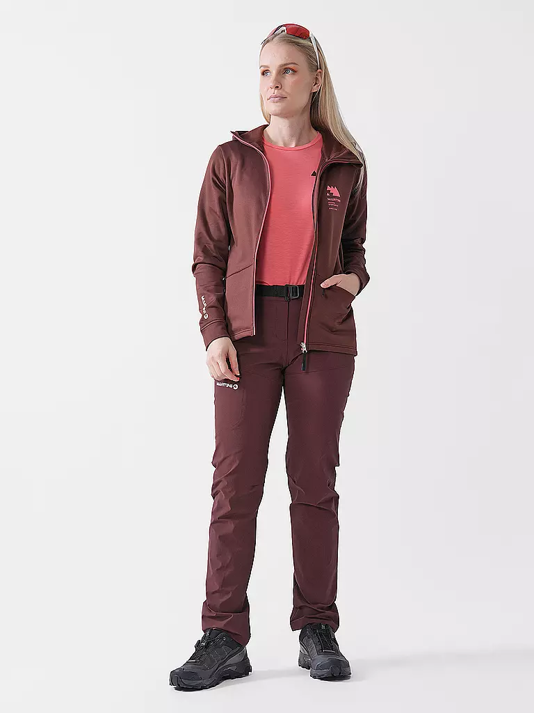 MARTINI | Chaqueta polar con capucha Sunrise para mujer | Rojo oscuro