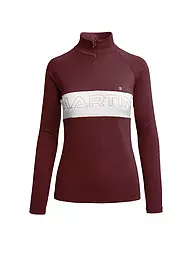 MARTINI | Damen Funktions Zipshirt Pearl | Rojo oscuro