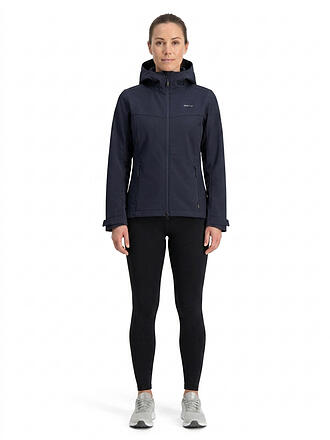 MERU | Chaqueta softshell con capucha burdeos para mujer