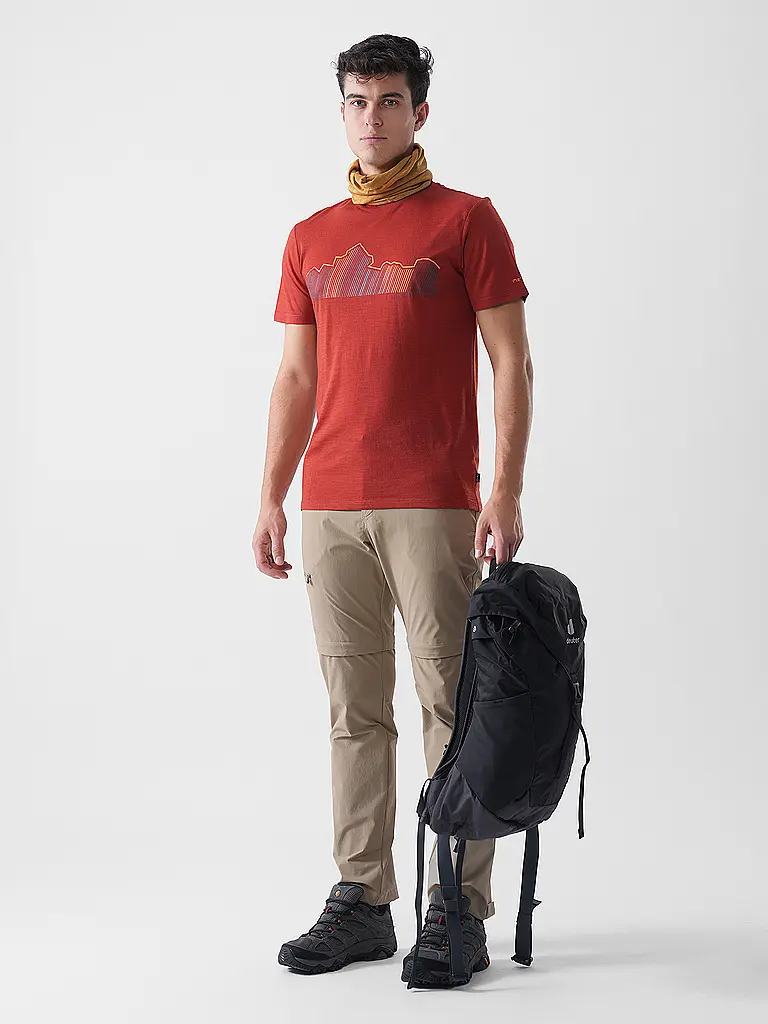 MERU | Camiseta funcional de hombre Laholm Woolmix | Rojo oscuro