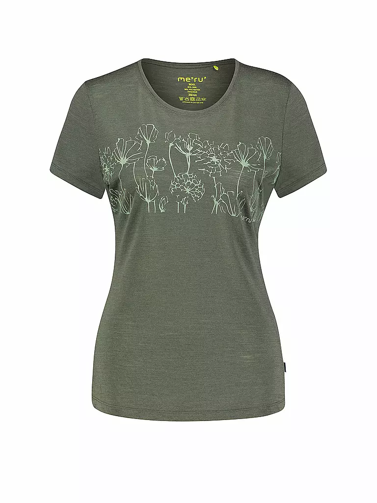 MERU | Camiseta funcional de merino Queluz para mujer | Verde oscuro