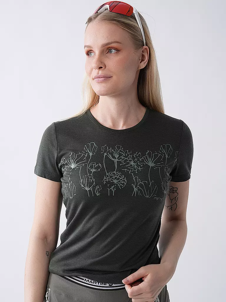 MERU | Camiseta funcional de merino Queluz para mujer | Verde oscuro