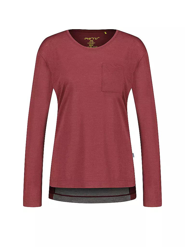MERU | Camiseta funcional de mujer Vaxholm Wool-Mix | Rojo oscuro
