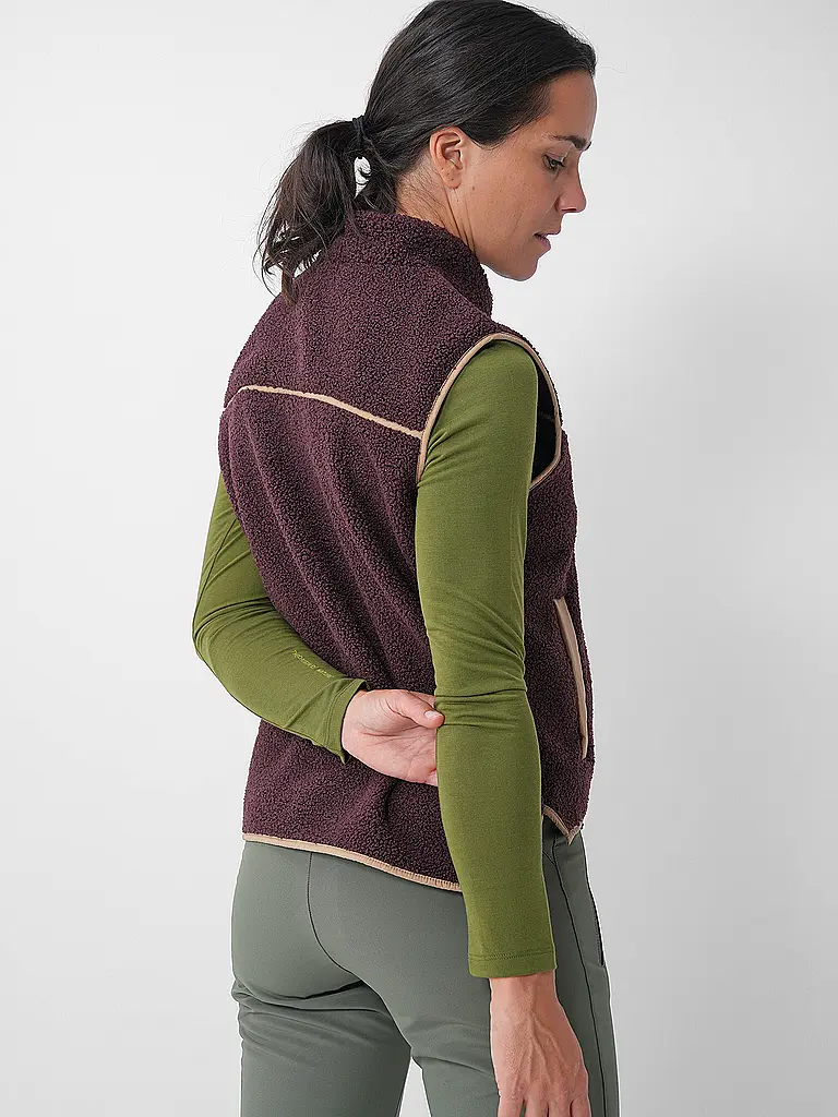 MERU | Chaleco de mujer Herlev de forro polar tipo peluche | Marrón