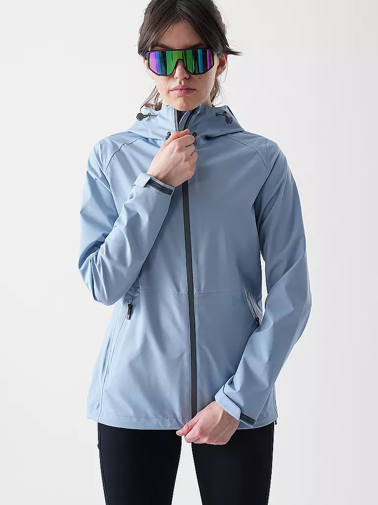 MERU | Chaqueta de senderismo para mujer Amarante 3L con capucha | Azul claro