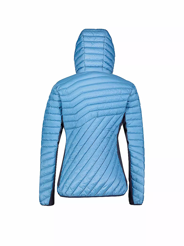 MERU | Chaqueta híbrida con capucha Halifaxd para mujer | Azul claro