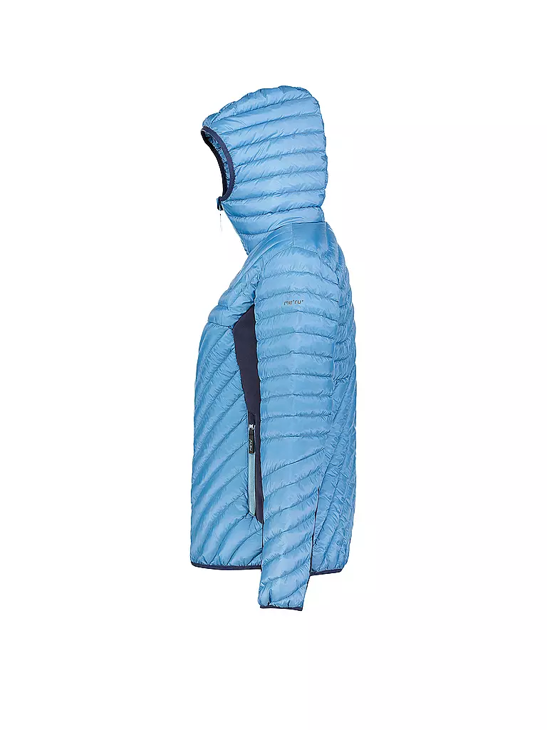 MERU | Chaqueta híbrida con capucha Halifaxd para mujer | Azul claro
