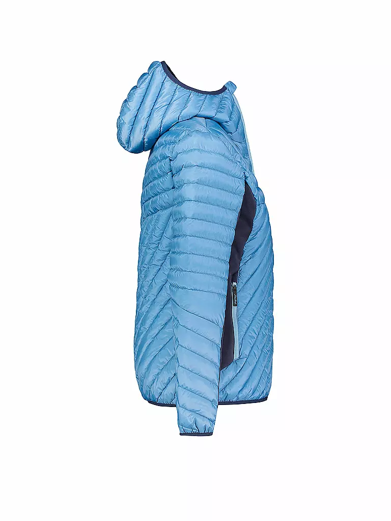 MERU | Chaqueta híbrida con capucha Halifaxd para mujer | Azul claro