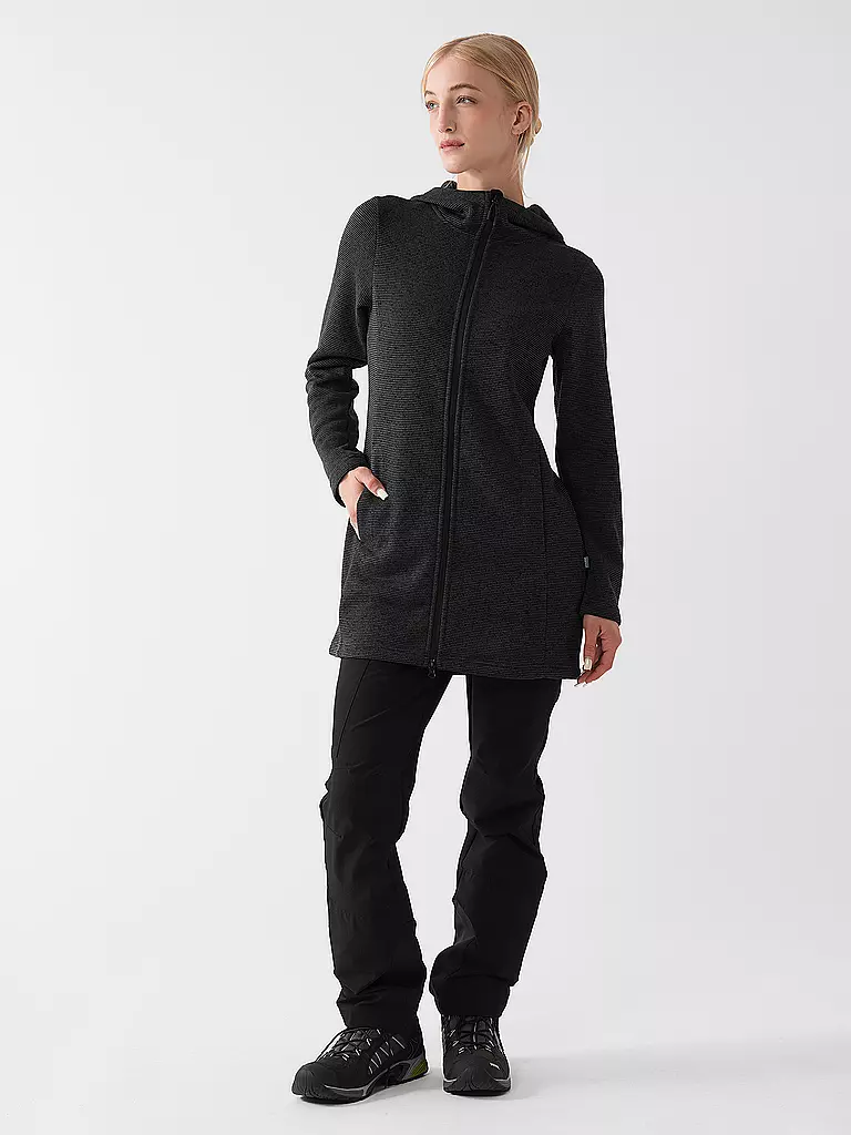 MERU | Chaqueta polar larga Bergen para mujer | Negro