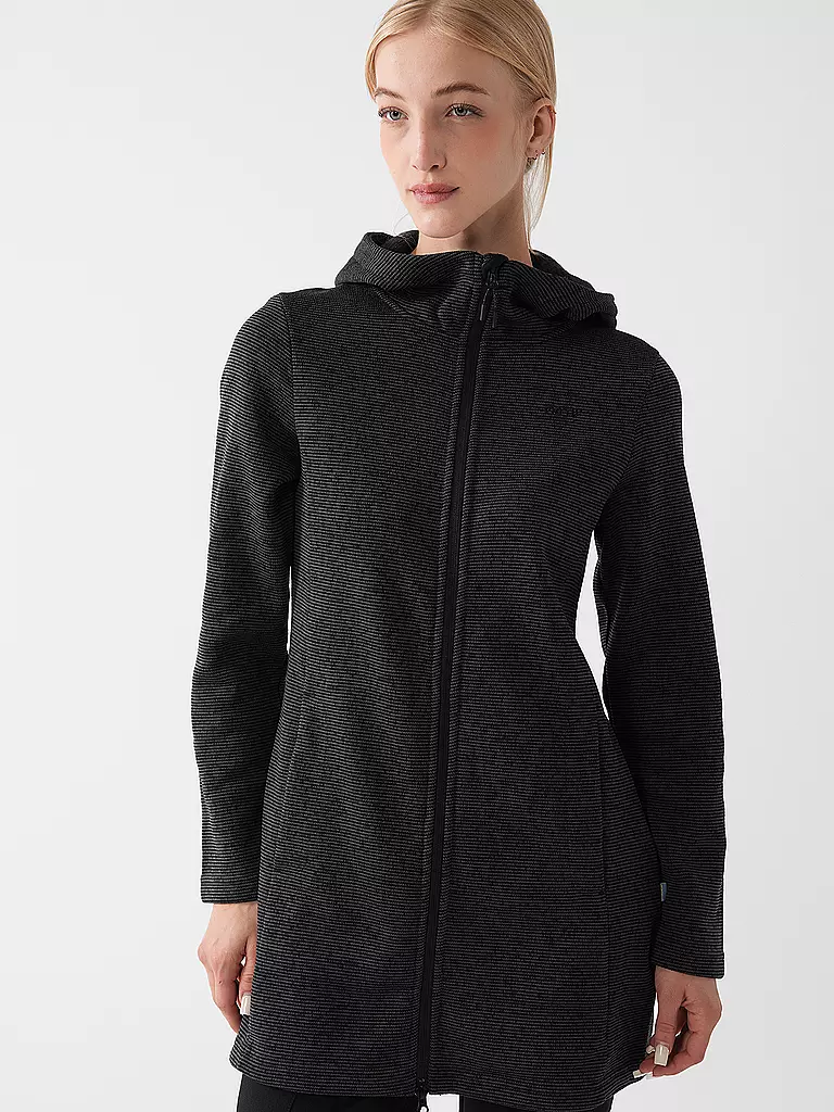 MERU | Chaqueta polar larga Bergen para mujer | Negro