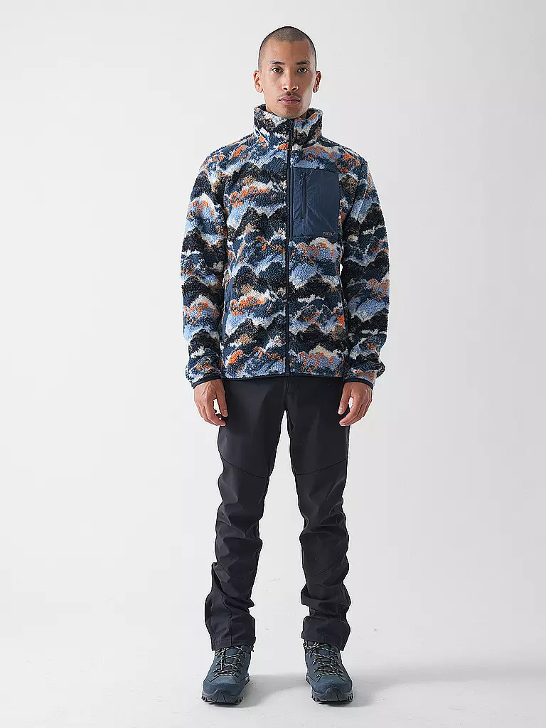 MERU | Chaqueta polar para hombre Rennes de forro polar tipo peluche | Azul claro