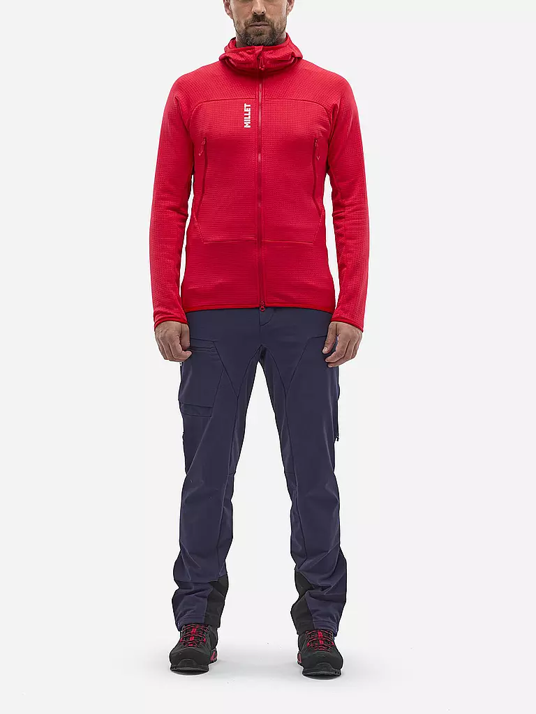 MILLET | Chaqueta polar para hombre Fusion Grid Polartec con capucha | Rojo