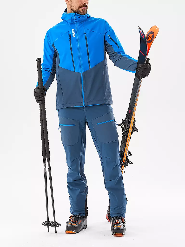 MILLET | Chaqueta softshell de touring para hombre White Shield con capucha | Azul