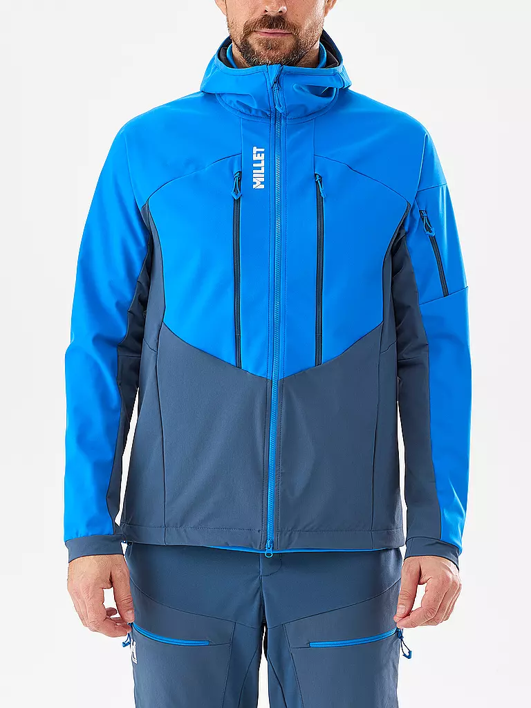 MILLET | Chaqueta softshell de touring para hombre White Shield con capucha |