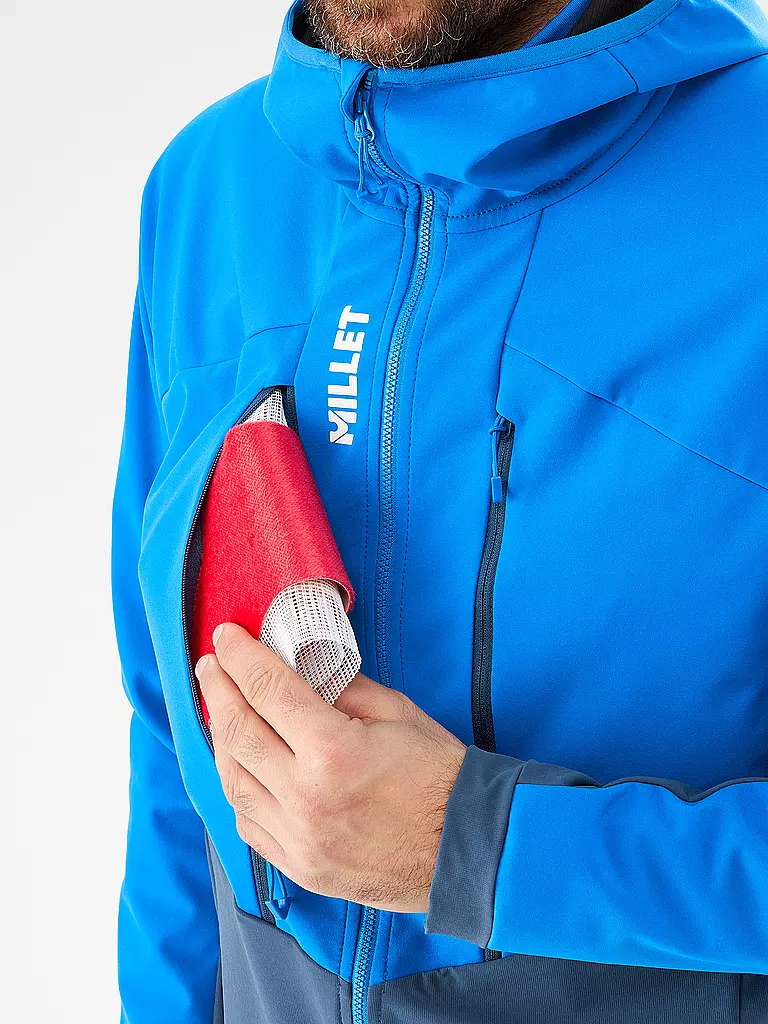 MILLET | Chaqueta softshell de touring para hombre White Shield con capucha |