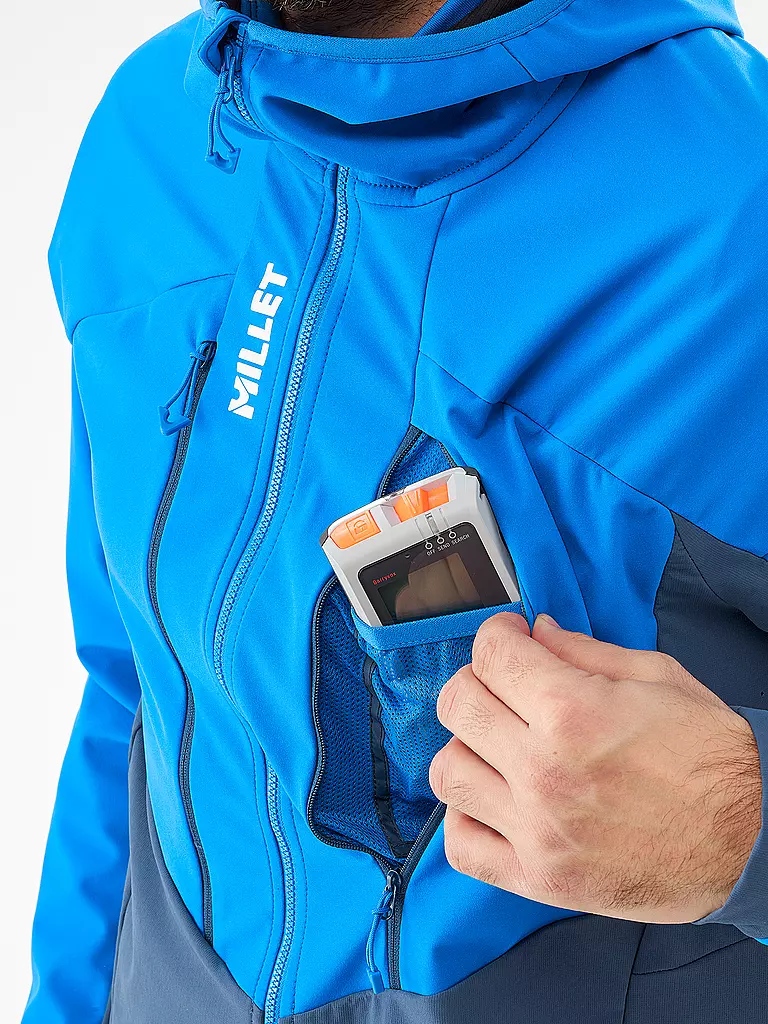 MILLET | Chaqueta softshell de touring para hombre White Shield con capucha |