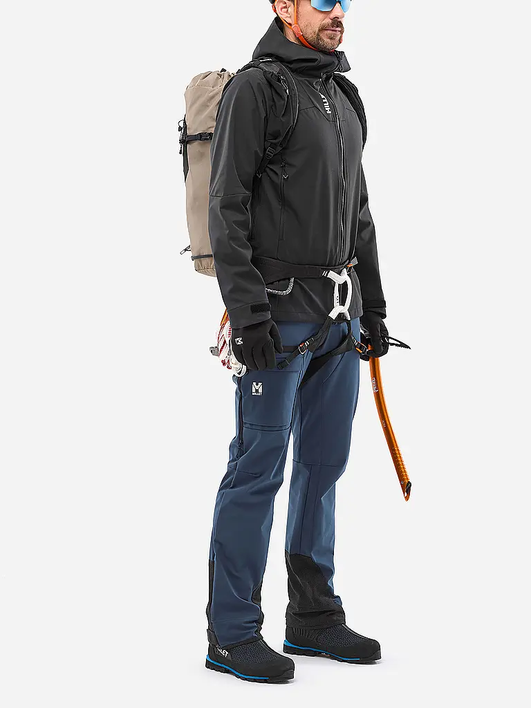 MILLET | Pantalón de touring softshell para hombre Kamet Shield con tirantes | Azul oscuro