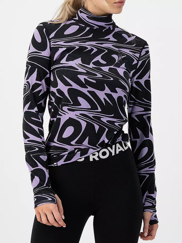 MONS ROYALE | Camiseta funcional de mujer Cascade Flex 200 con cuello alto | Lila