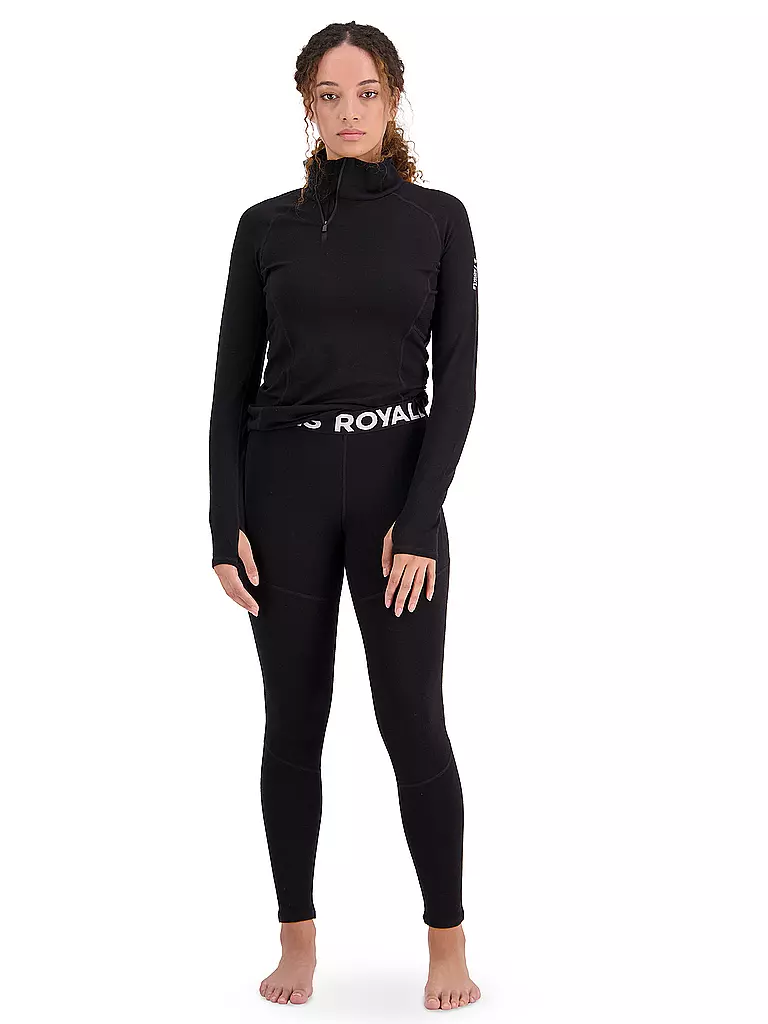 MONS ROYALE | Camiseta interior con cremallera Olympus para mujer | Negro