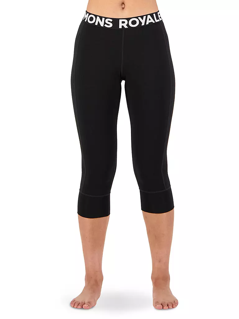MONS ROYALE | Damen 3/4 Legging Cascade Merino Flex 200 | Negro
