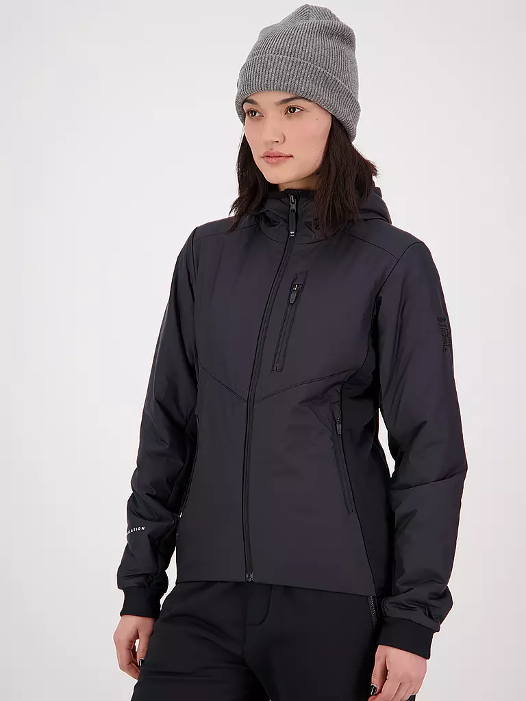 MONS ROYALE | Damen Isojacke Arete Wool Hoodie | Negro