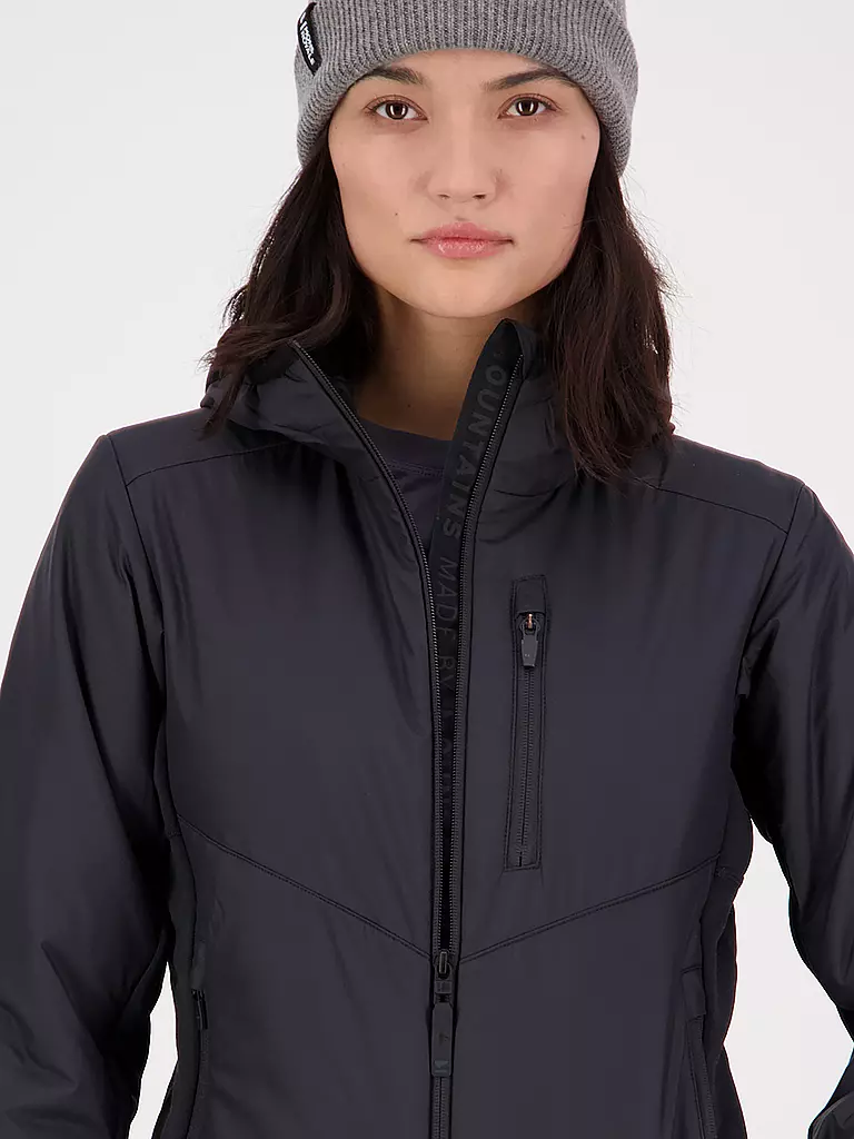 MONS ROYALE | Damen Isojacke Arete Wool Hoodie | Negro