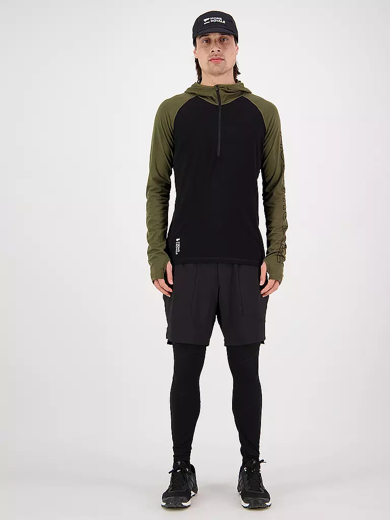 MONS ROYALE | Herren Zipshirt Temple Tech Hoodie | Oliva