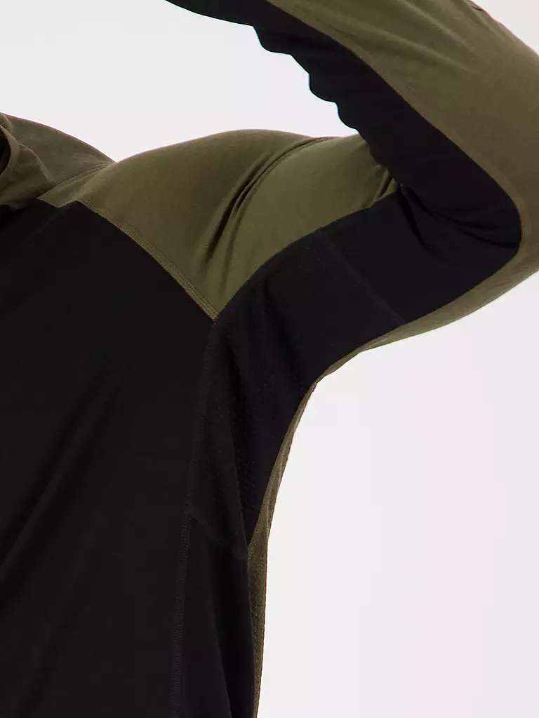 MONS ROYALE | Herren Zipshirt Temple Tech Hoodie | Oliva