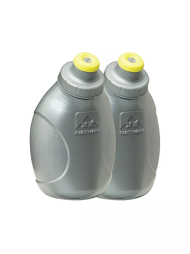 NATHAN | Botella de agua con tapón Push-Pull, paquete de 2 | Gris