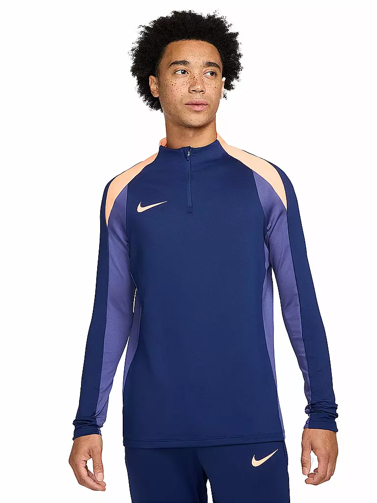 NIKE | Camiseta de fútbol para hombre Dri-FIT Haaland 1/2 Zip | Azul oscuro