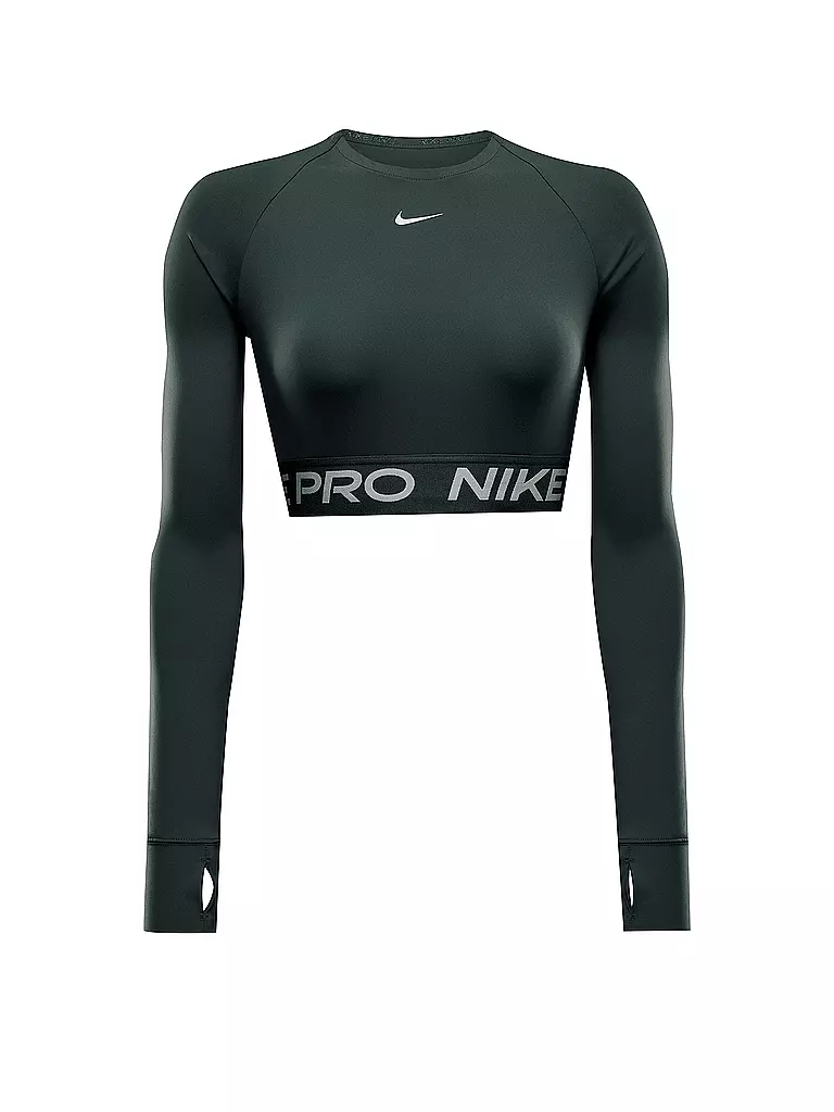 NIKE | Camiseta de fitness para mujer Pro 365 Crop Dri-FIT | Verde oscuro