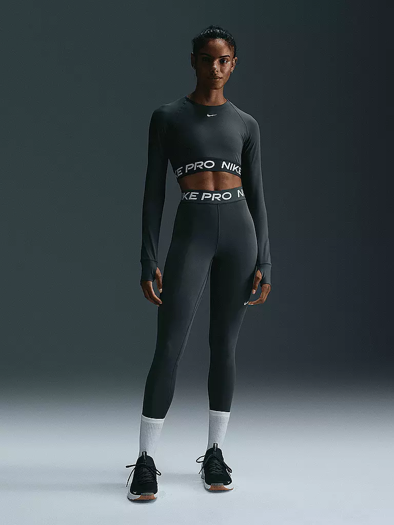 NIKE | Camiseta de fitness para mujer Pro 365 Crop Dri-FIT | Verde oscuro