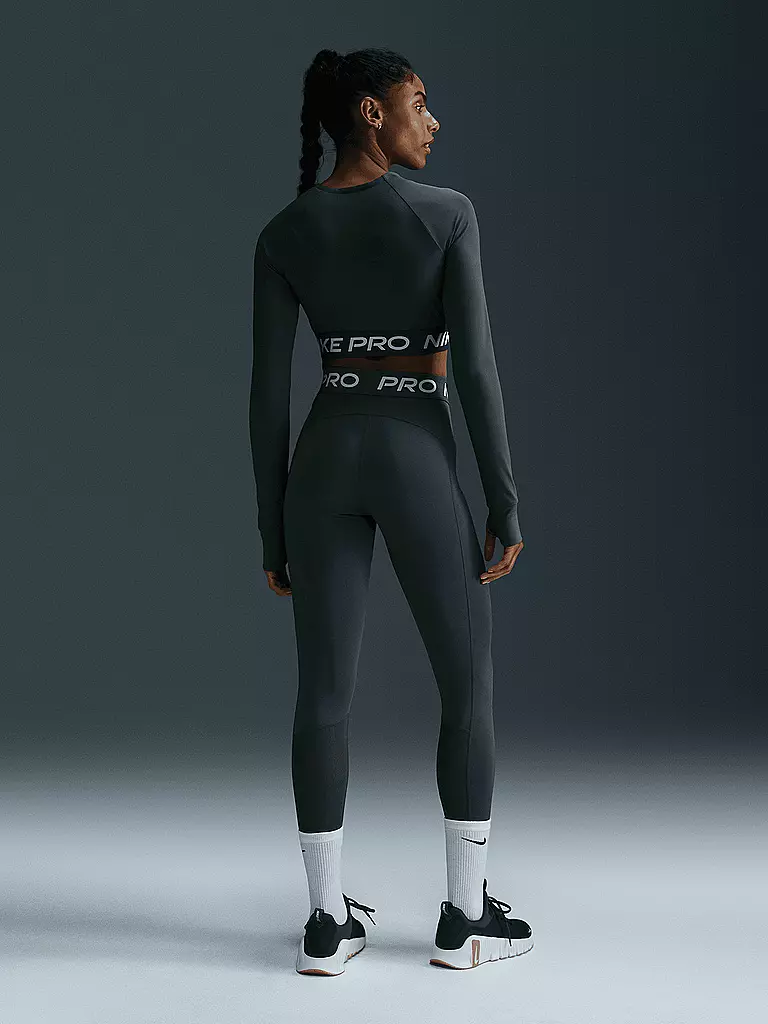 NIKE | Camiseta de fitness para mujer Pro 365 Crop Dri-FIT | Verde oscuro