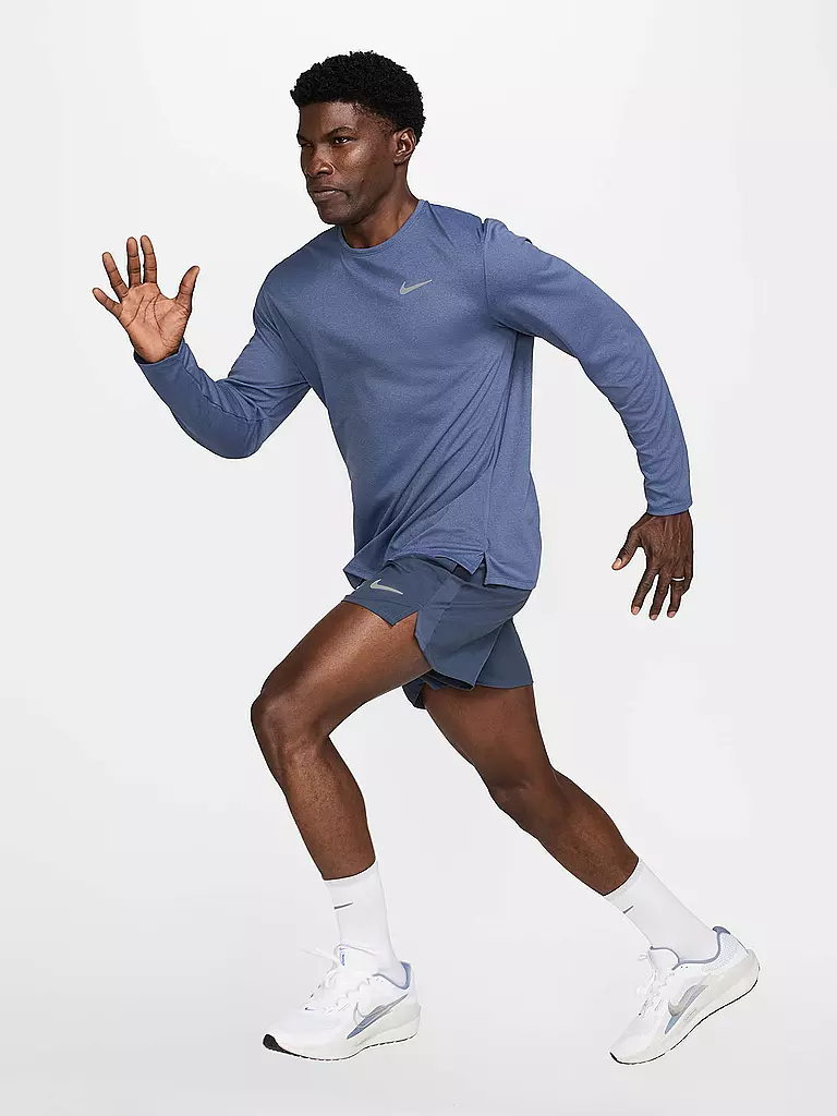 NIKE | Camiseta de running de manga larga para hombre Dri-FIT UV Miler | Azul oscuro