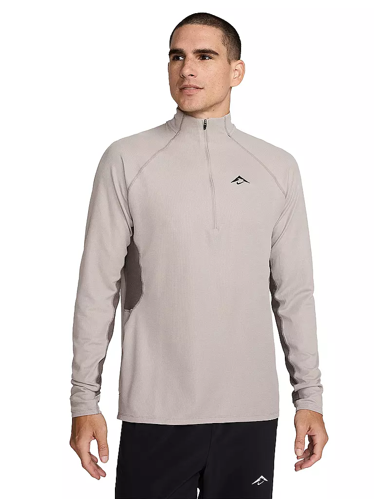 NIKE | Camiseta de running Trail 1/2 Zip para hombre | Beige