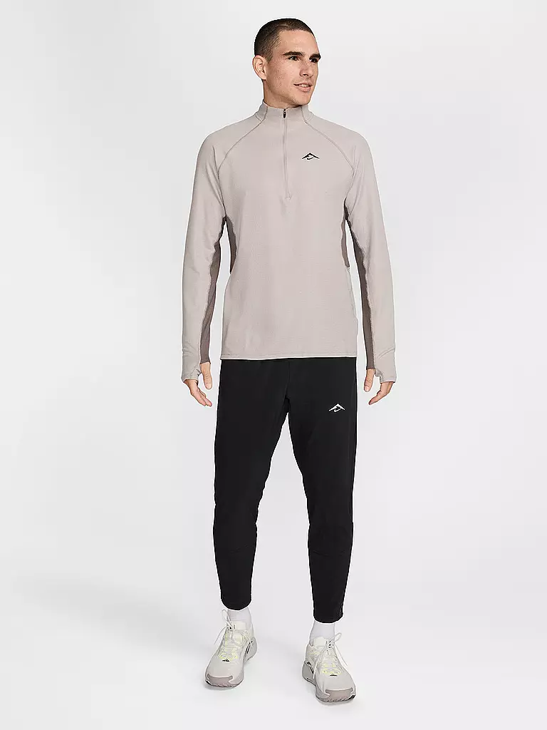 NIKE | Camiseta de running Trail 1/2 Zip para hombre | Beige