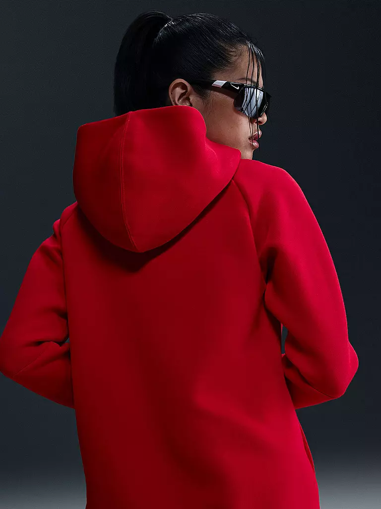 NIKE | Chaqueta polar Tech FLC con capucha para mujer | Rojo