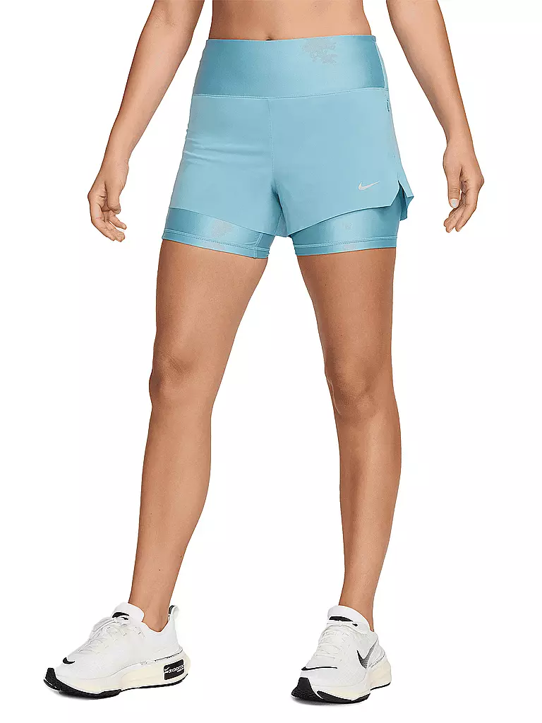 NIKE | Damen 2in1 Laufshort Dri-FIT Swift | Azul claro