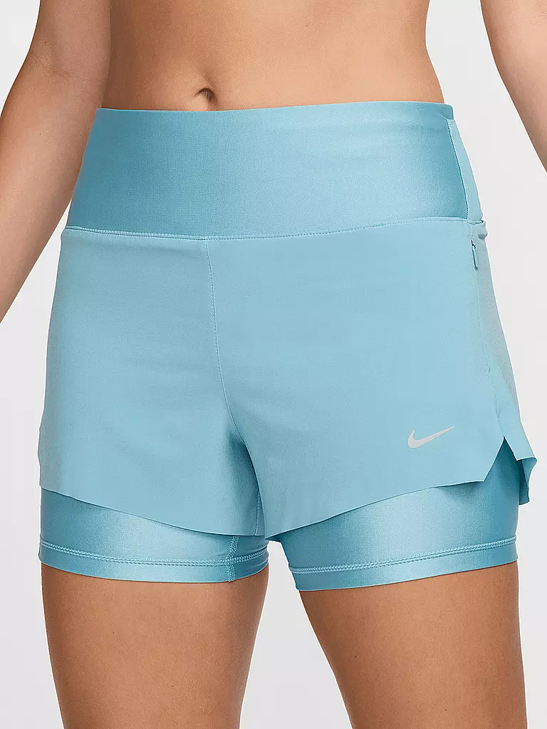 NIKE | Damen 2in1 Laufshort Dri-FIT Swift | Azul claro