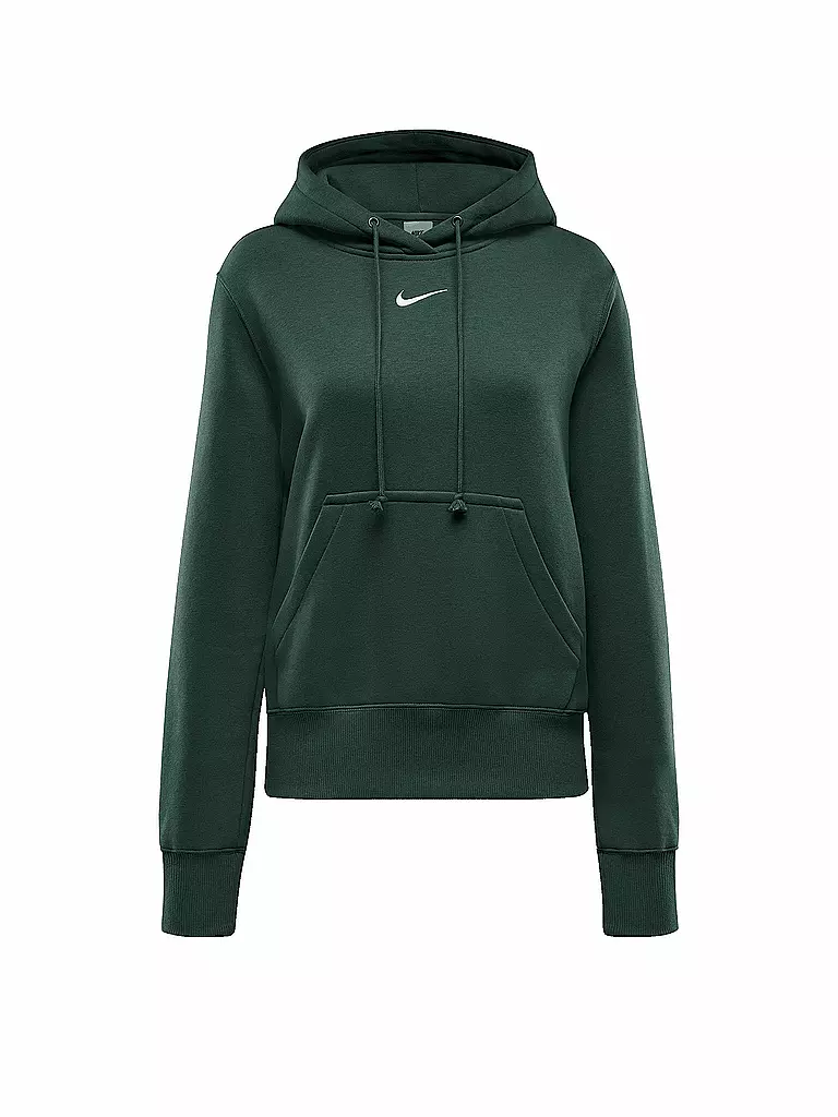 NIKE | Damen Fitnesshoodie Sportswear Phoenix Fleece | Verde oscuro