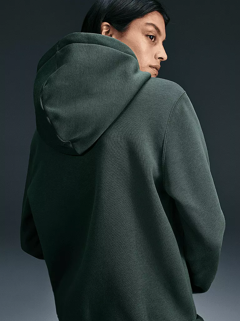 NIKE | Damen Fitnesshoodie Sportswear Phoenix Fleece | Verde oscuro
